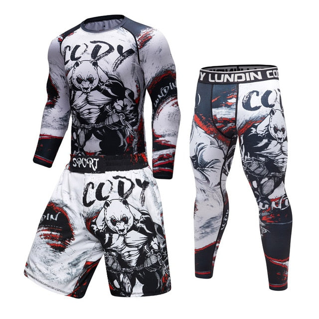 T-shirt compression Rashguard MMA BJJ homme