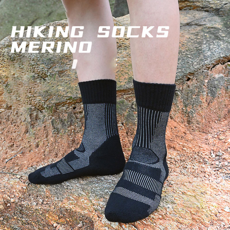 Chaussettes randonnée laine mérinos - Chaussettes sport respirantes outdoor