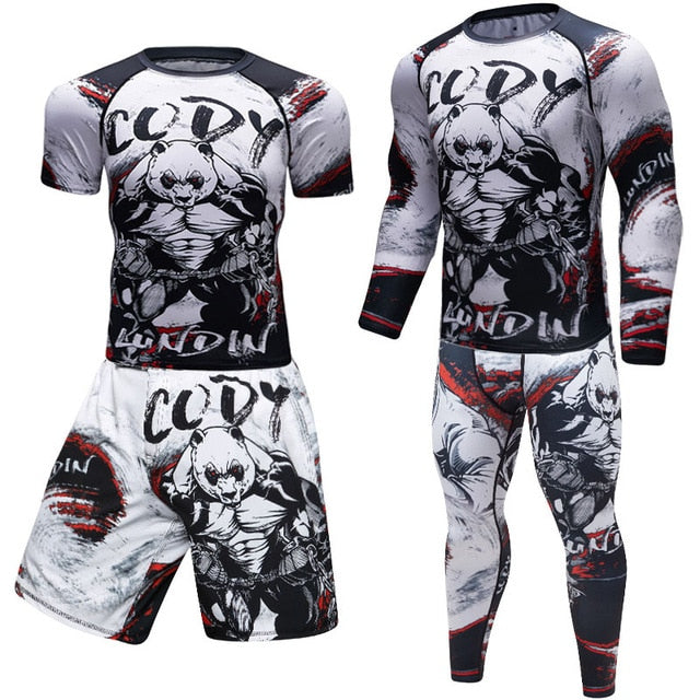 T-shirt compression Rashguard MMA BJJ homme