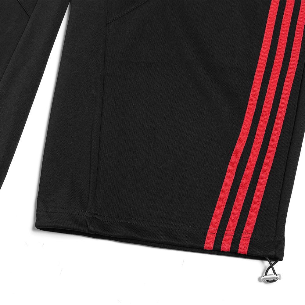 Striped patchwork three bar sport casual curved knife pants