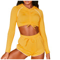 Women Sexy Fitness Strap Long Sleeve  Sport Suit Tracksuit Gym Wear Yoga Sets