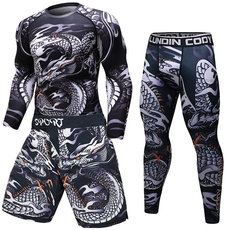 T-shirt compression Rashguard MMA BJJ homme