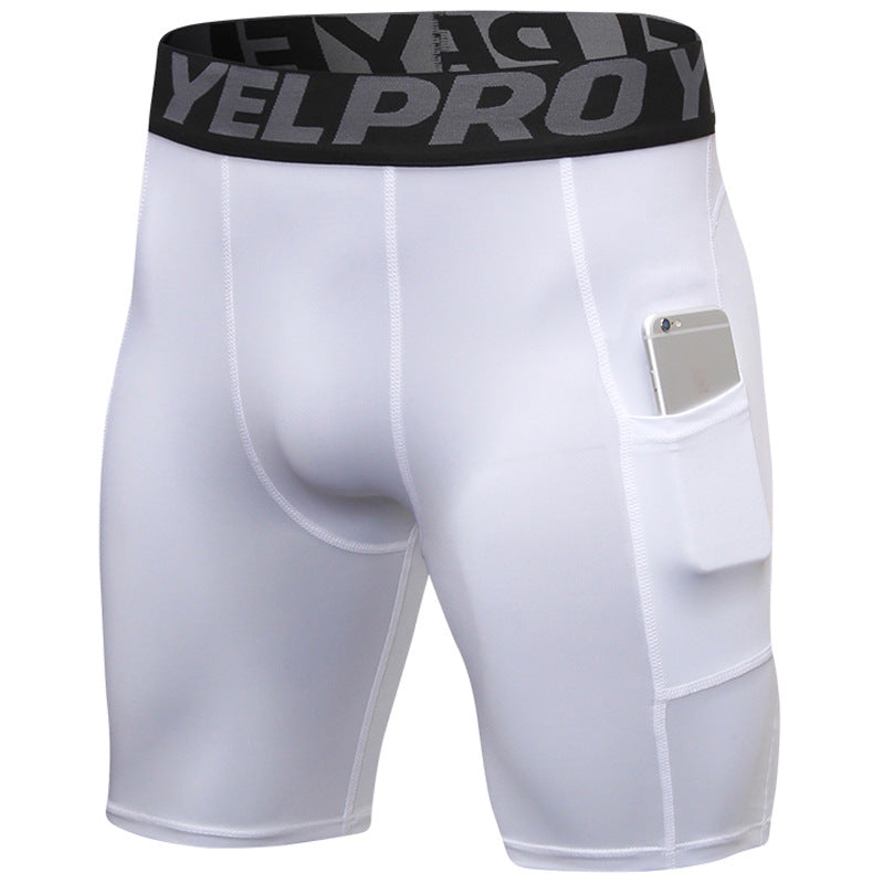 Short PRO gym homme avec poches - Collant sport running séchage rapide