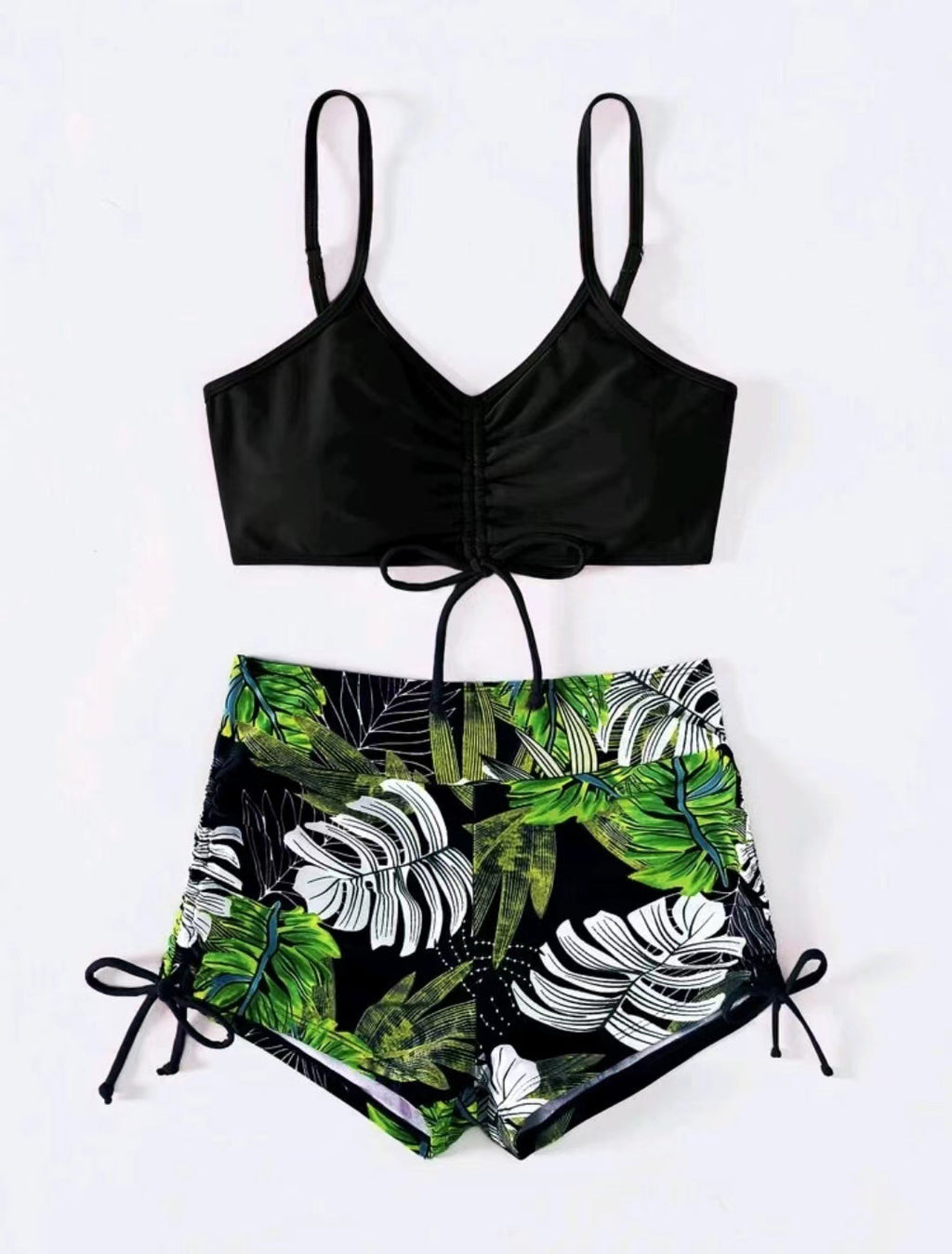 Bikini taille haute à lacets femme