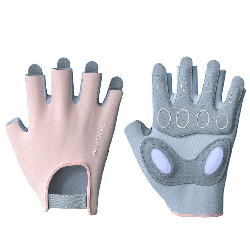T Sports Frisbee Gloves Yoga Cycling Fitness Gloves Half Finger Extreme Frisbee Gloves Summer Women's Palm Protector