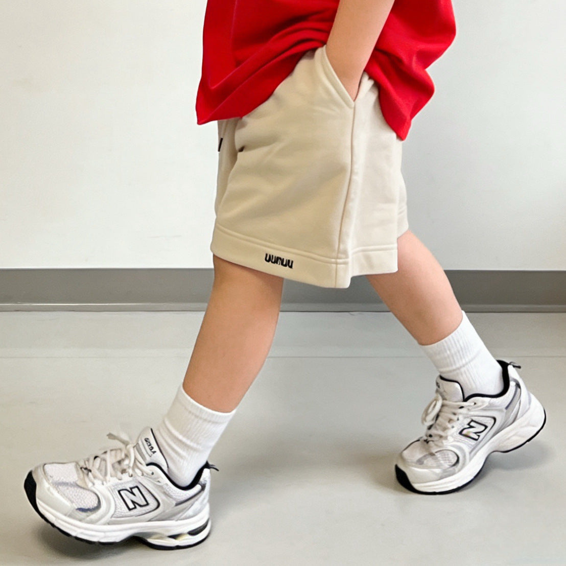 Kids' Sport Shorts Casual Embroidered Mid-Length Pants for Boys