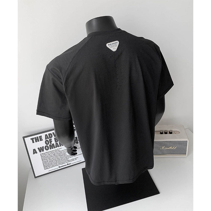 Short Sleeve Men's Outdoor Sports Fitness Cuffed T-Shirt