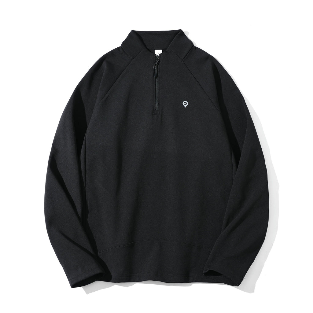 Windproof Loose Casual Sport Half-Zip Hooded Sweatshirt