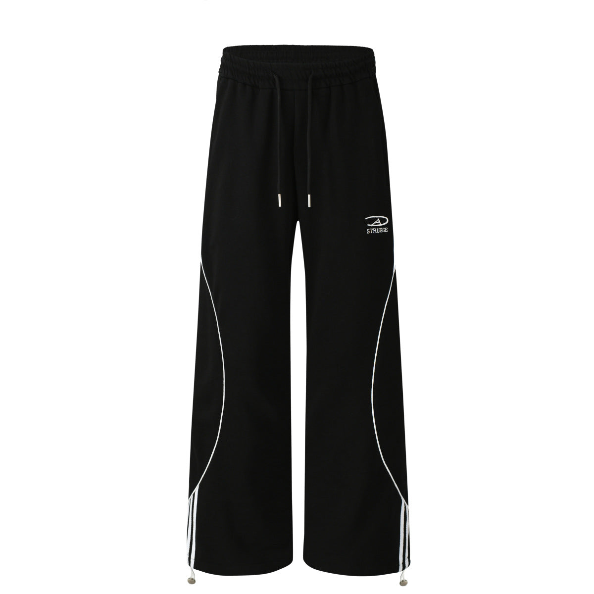 Retro striped sport loose drape wide leg pants