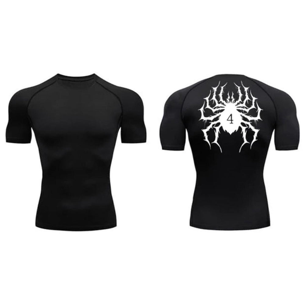 Cropped Fitted Short Sleeve T-Shirt  Quick-Dry Breathable Basketball Running Training Base Layer Sport Fitness Top