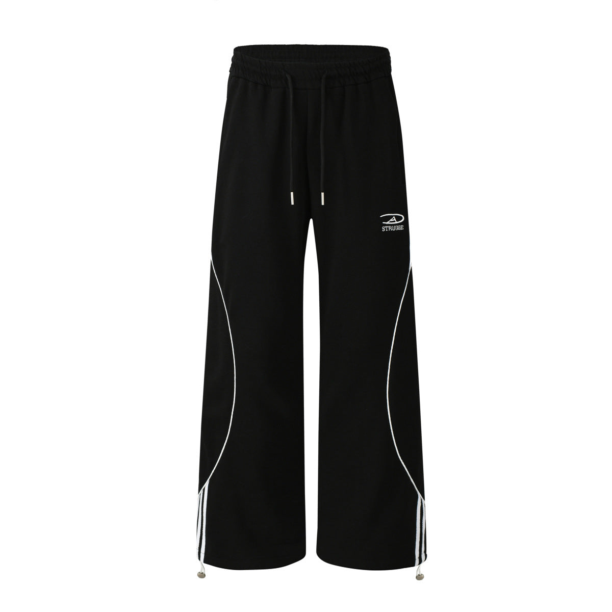 Retro striped sport loose drape wide leg pants