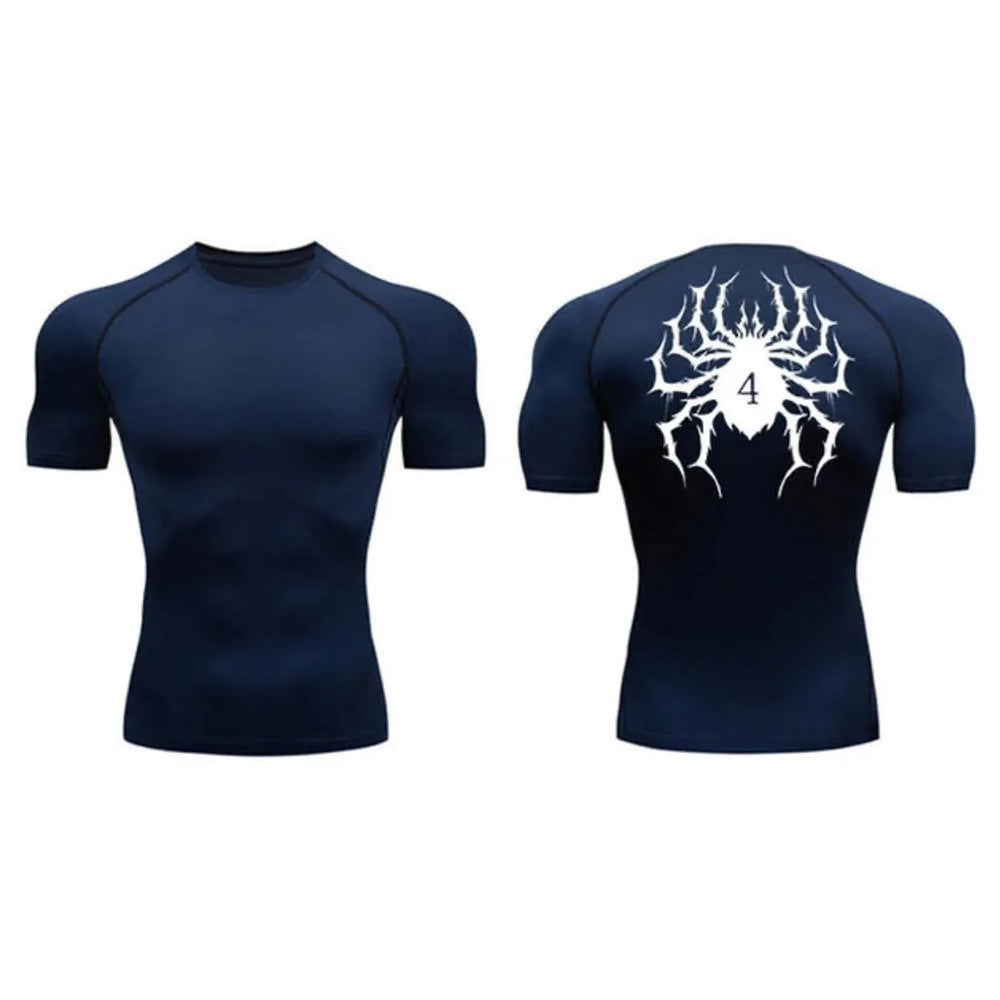 Cropped Fitted Short Sleeve T-Shirt  Quick-Dry Breathable Basketball Running Training Base Layer Sport Fitness Top