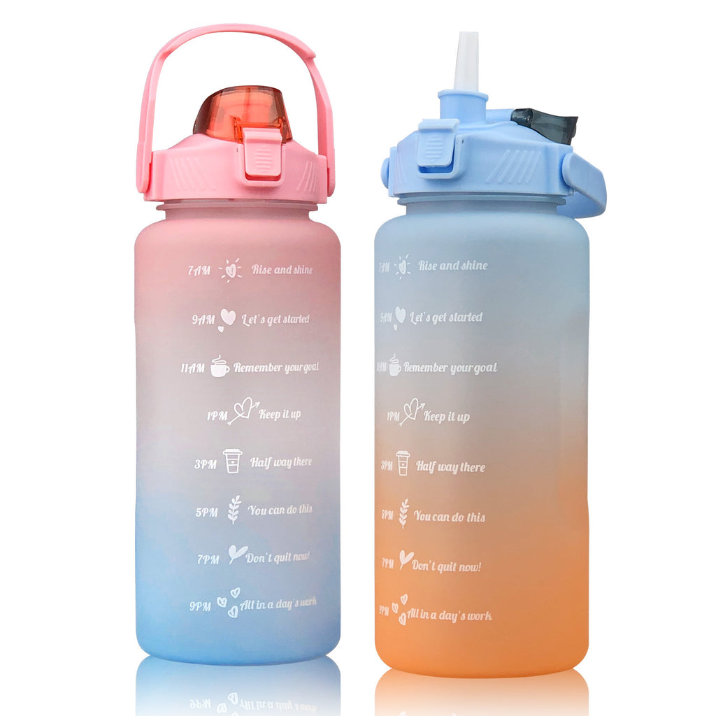 Bouteille sport 2L avec graduation horaire - Gourde outdoor portable