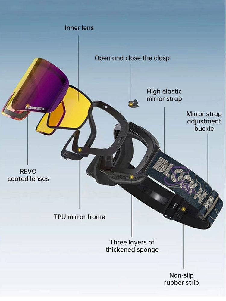 Masque de ski double couche anti-buée snowboard