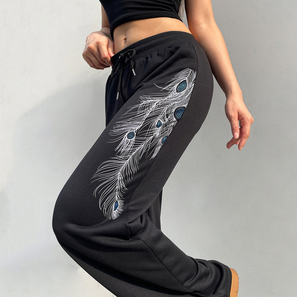 Schwarze bequeme vielseitige Freizeithose für Damen