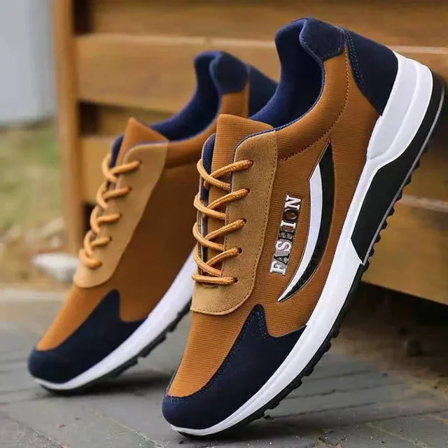 Baskets rétro homme semelle épaisse - Sneakers sport patchwork tendance