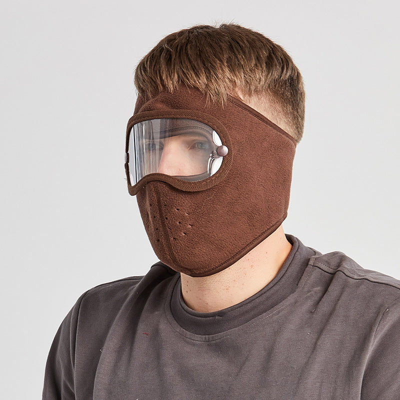 Cagoule polaire avec lunettes intégrées anti-buée