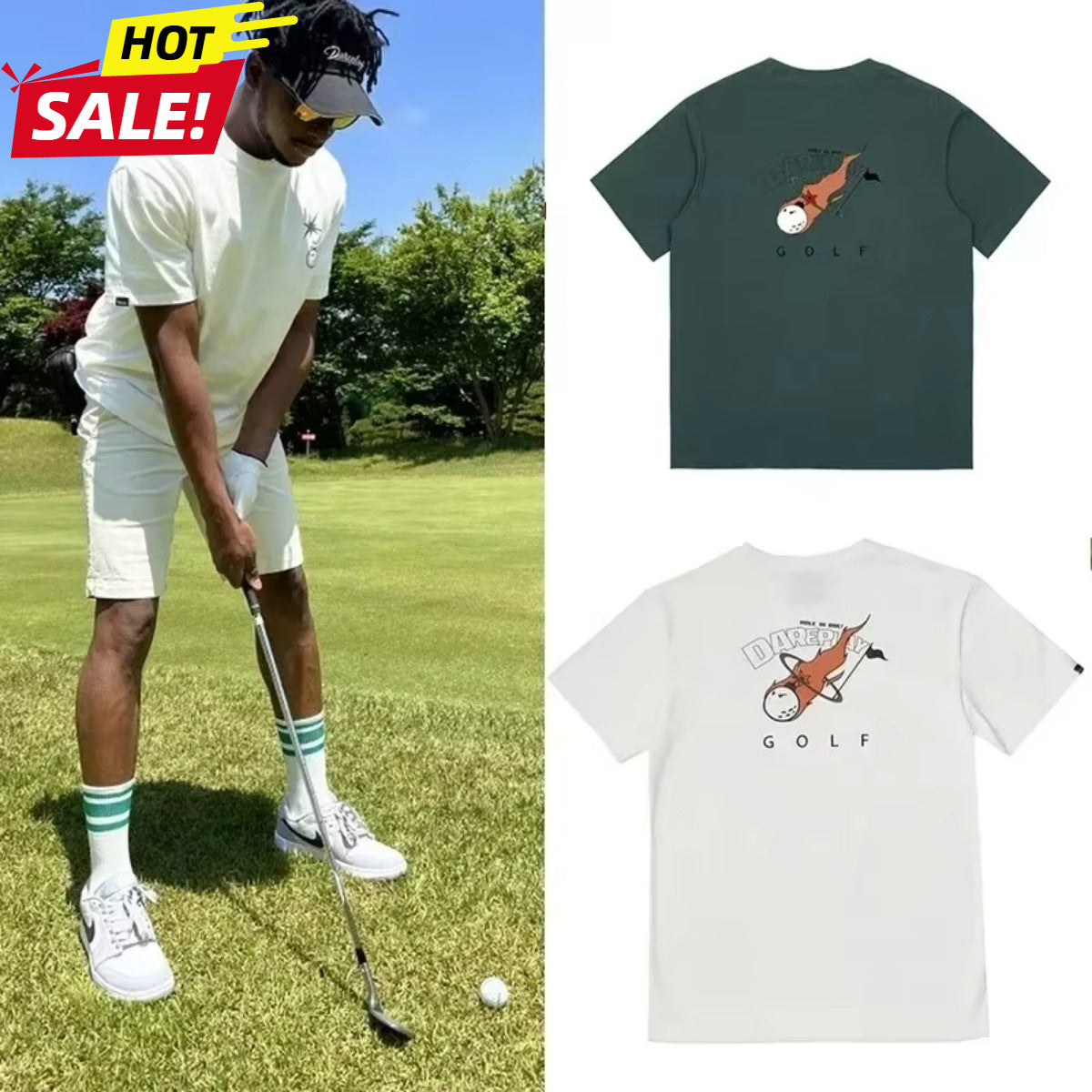 Men's Women's Cotton Summer Print Dareplay Golf Sport Short
