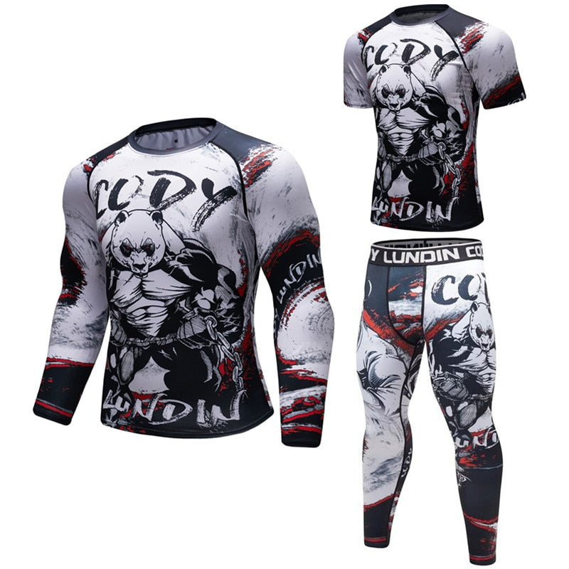 T-shirt compression Rashguard MMA BJJ homme