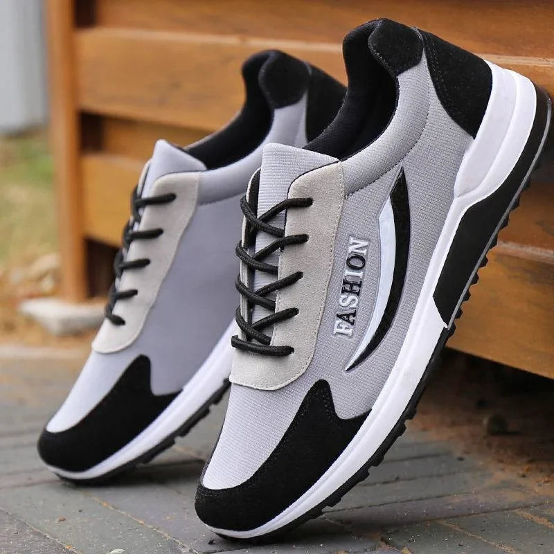 Baskets rétro homme semelle épaisse - Sneakers mode patchwork sport casual