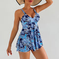 Tankini femme jupe imprimée avec short de bain
