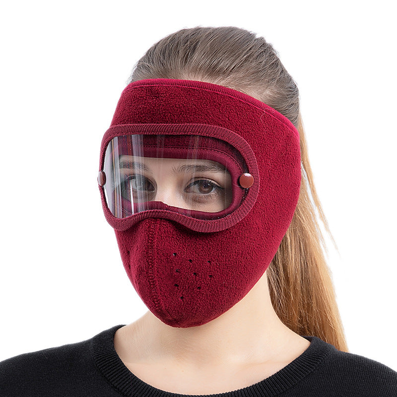 Cagoule polaire avec lunettes intégrées anti-buée