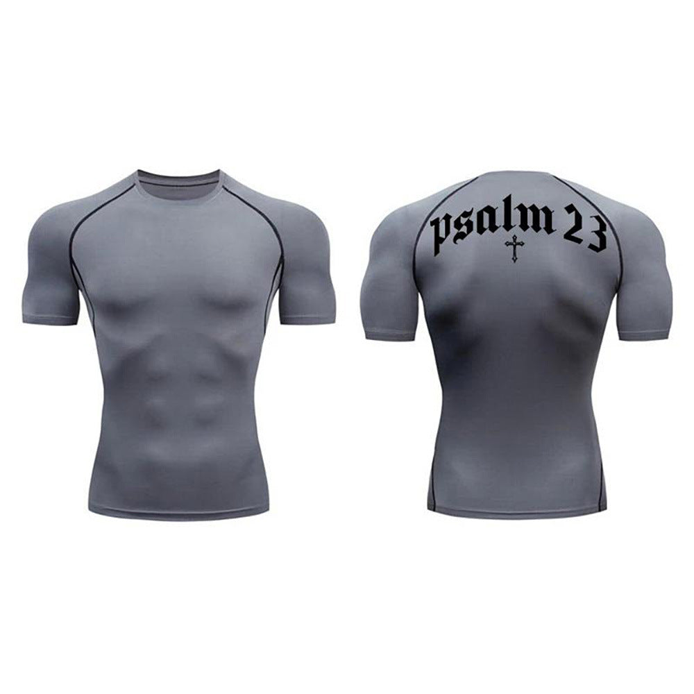 Cropped Fitted Short Sleeve T-Shirt  Quick-Dry Breathable Basketball Running Training Base Layer Sport Fitness Top