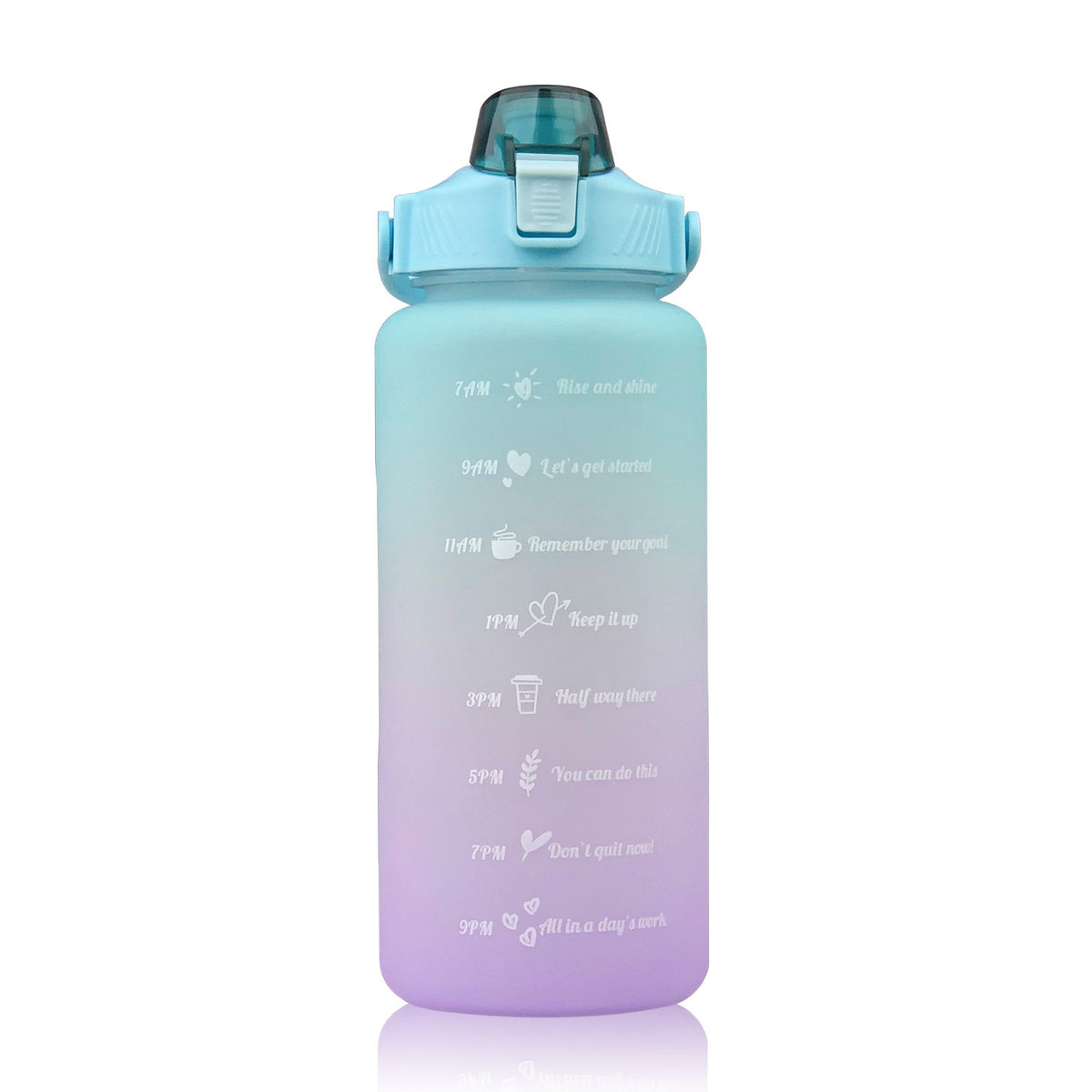 Bouteille sport 2L avec graduation horaire - Gourde outdoor portable
