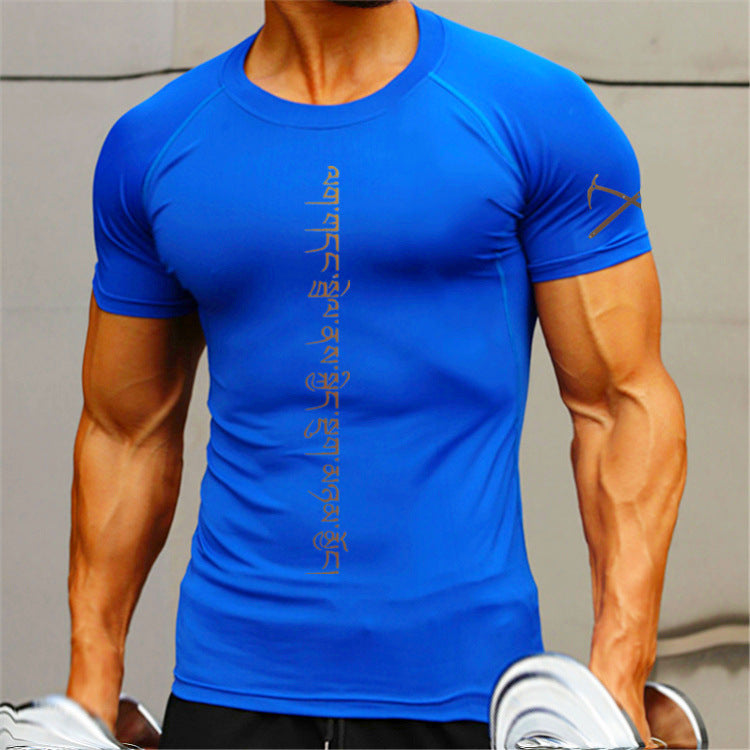 T-shirt compression manches courtes - Haut fitness anti-transpiration homme