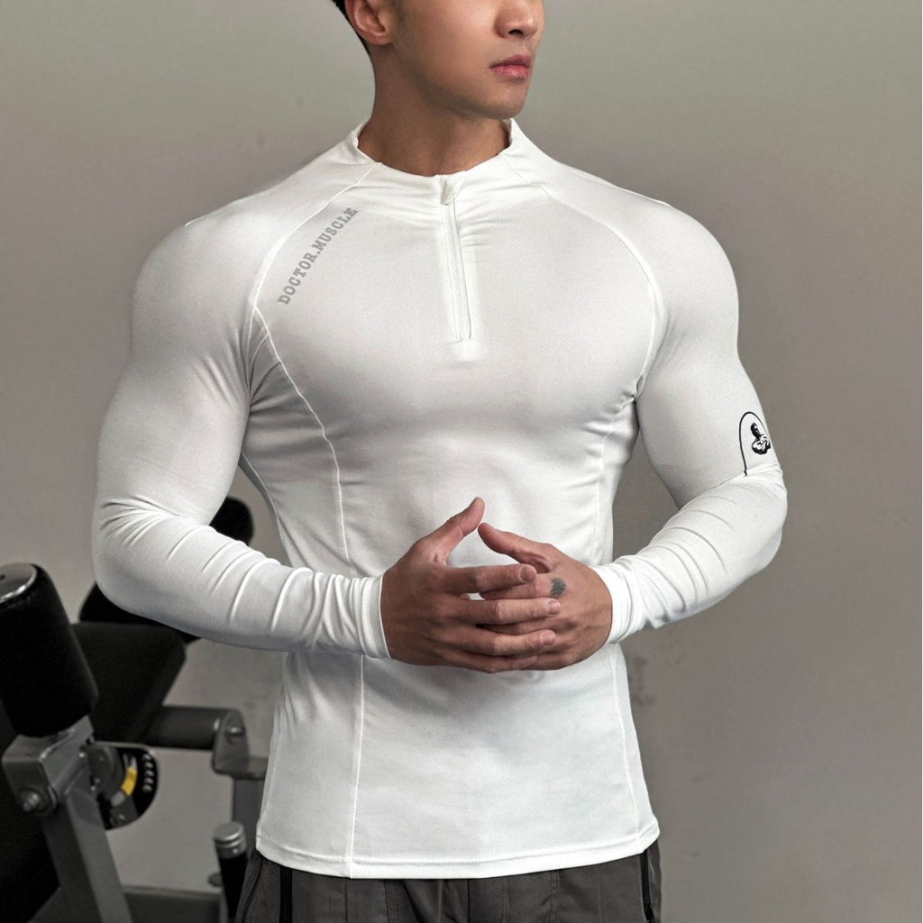 Maillot cyclisme compression manches longues - Haut running training élastique séchage rapide