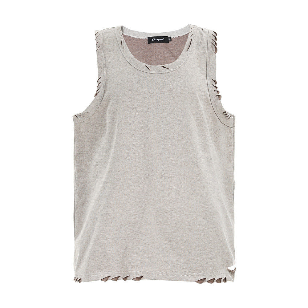 Débardeur sport oversize sans manches - T-shirt casual street style col rond