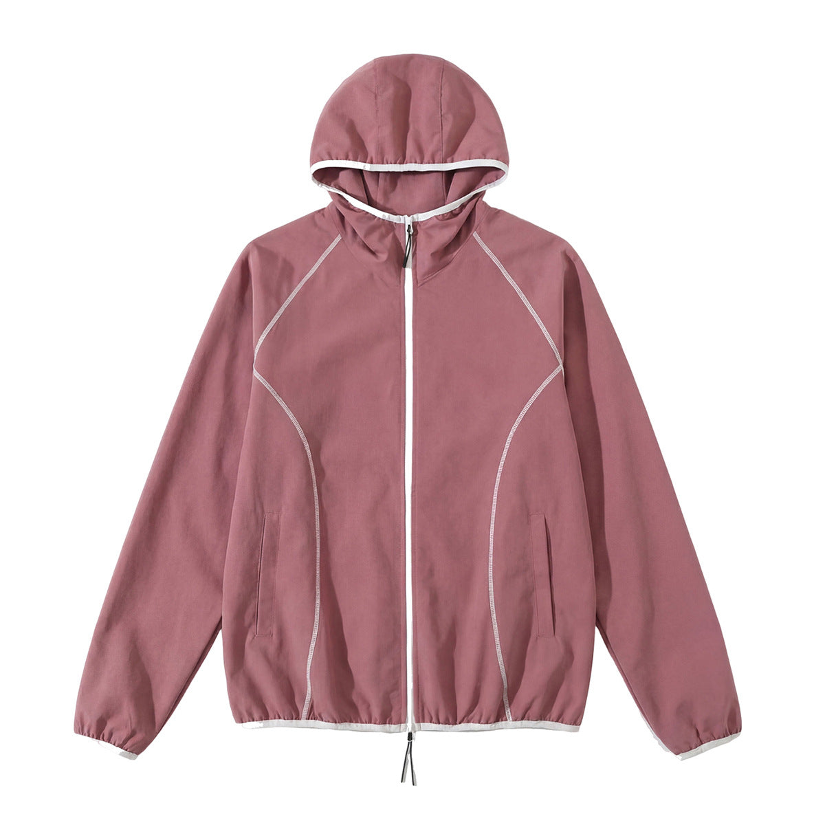 Color-Blocking Hooded Windbreaker Jacket Casual Training Sport Cardigan