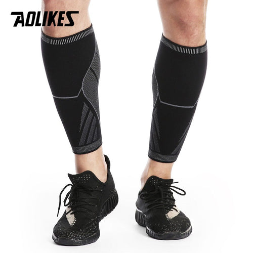 AOLIKES Compression Calf Sleeve Basketball Volleyball Support Calf Elastic Cycling Leg Warmers Running Football Sport Leg Sleeve