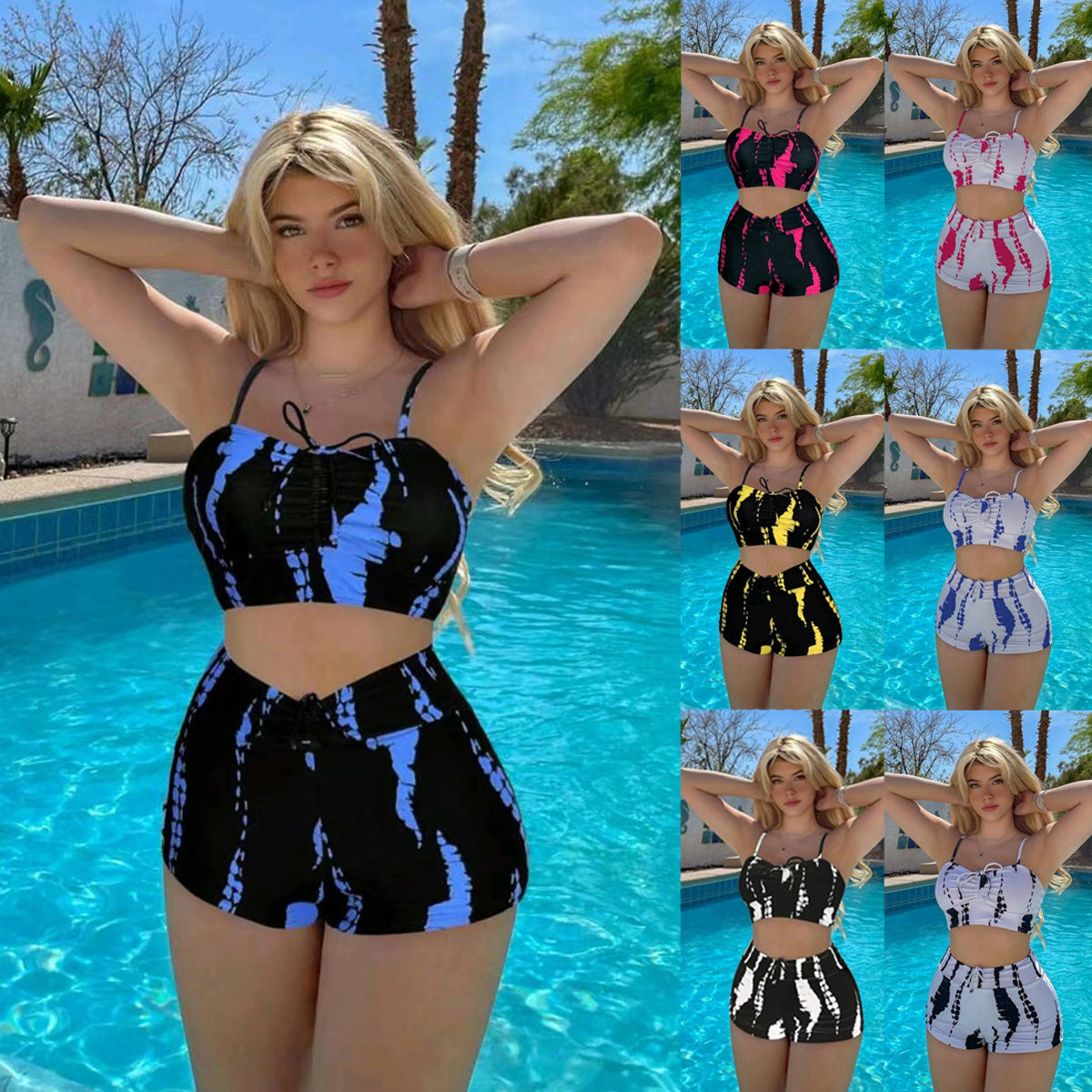 Maillot de bain bikini taille haute femme
