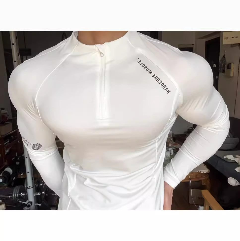 Maillot cyclisme compression manches longues - Haut running training élastique séchage rapide