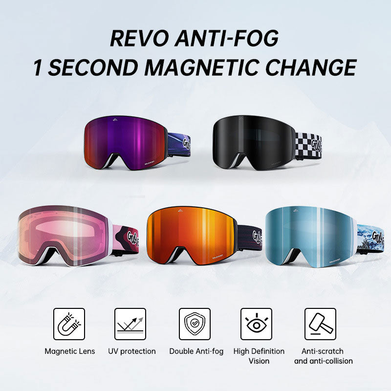 Masque ski magnétique anti-buée homme femme
