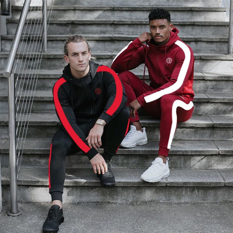Ensemble sport homme hoodie + pantalon - Survêtement running gym fitness