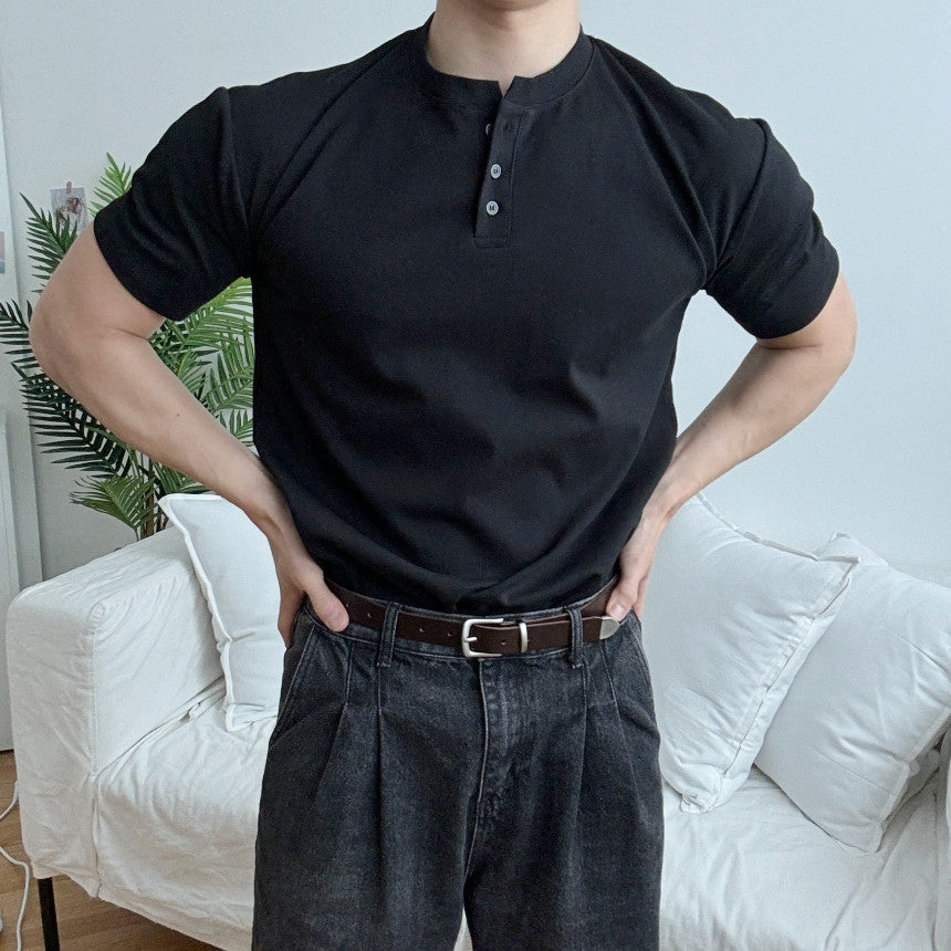 Polo sport slim homme - Haut fitness manches courtes poignéts serrés