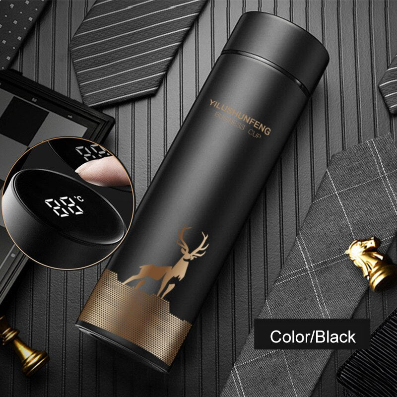 500ML Thermos Vakuumflaschen Temperaturanzeige 304 Edelstahl Wasserflasche Reise Sport Zuhause Große Tassen Becher Geschenk für Männer Frauen