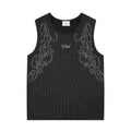 Embroidered sport shoulder sleeveless T-shirt