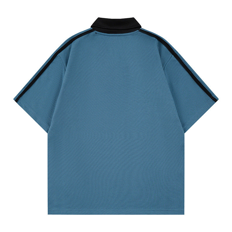 Color blocked sport V-neck polo shirt