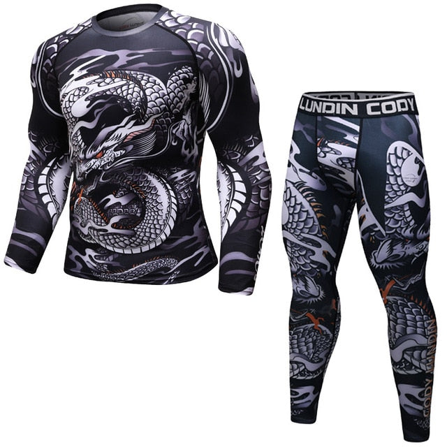 T-shirt compression Rashguard MMA BJJ homme