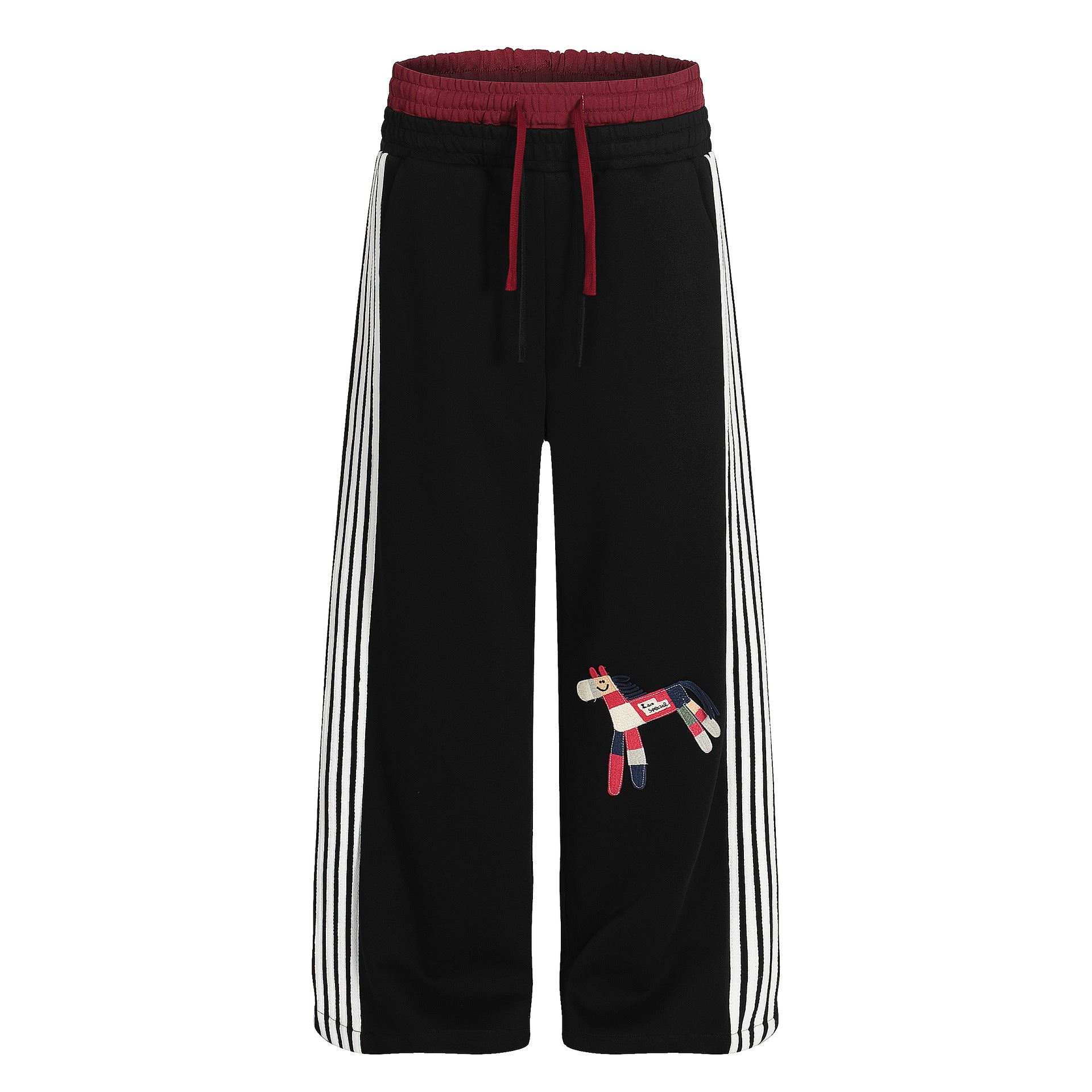 Retro striped sport loose drape wide leg pants