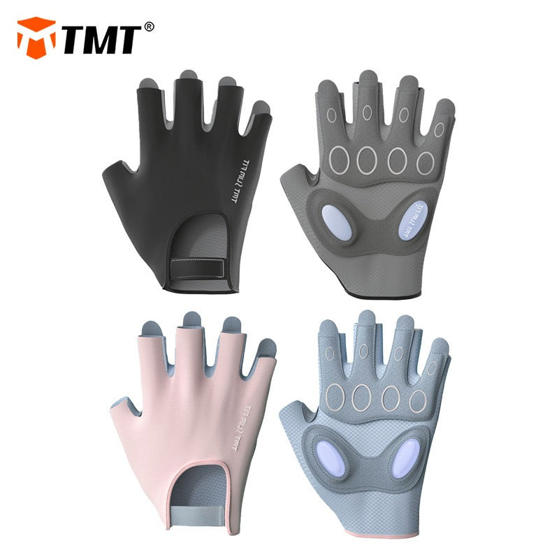 T Sports Frisbee Gloves Yoga Cycling Fitness Gloves Half Finger Extreme Frisbee Gloves Summer Women's Palm Protector